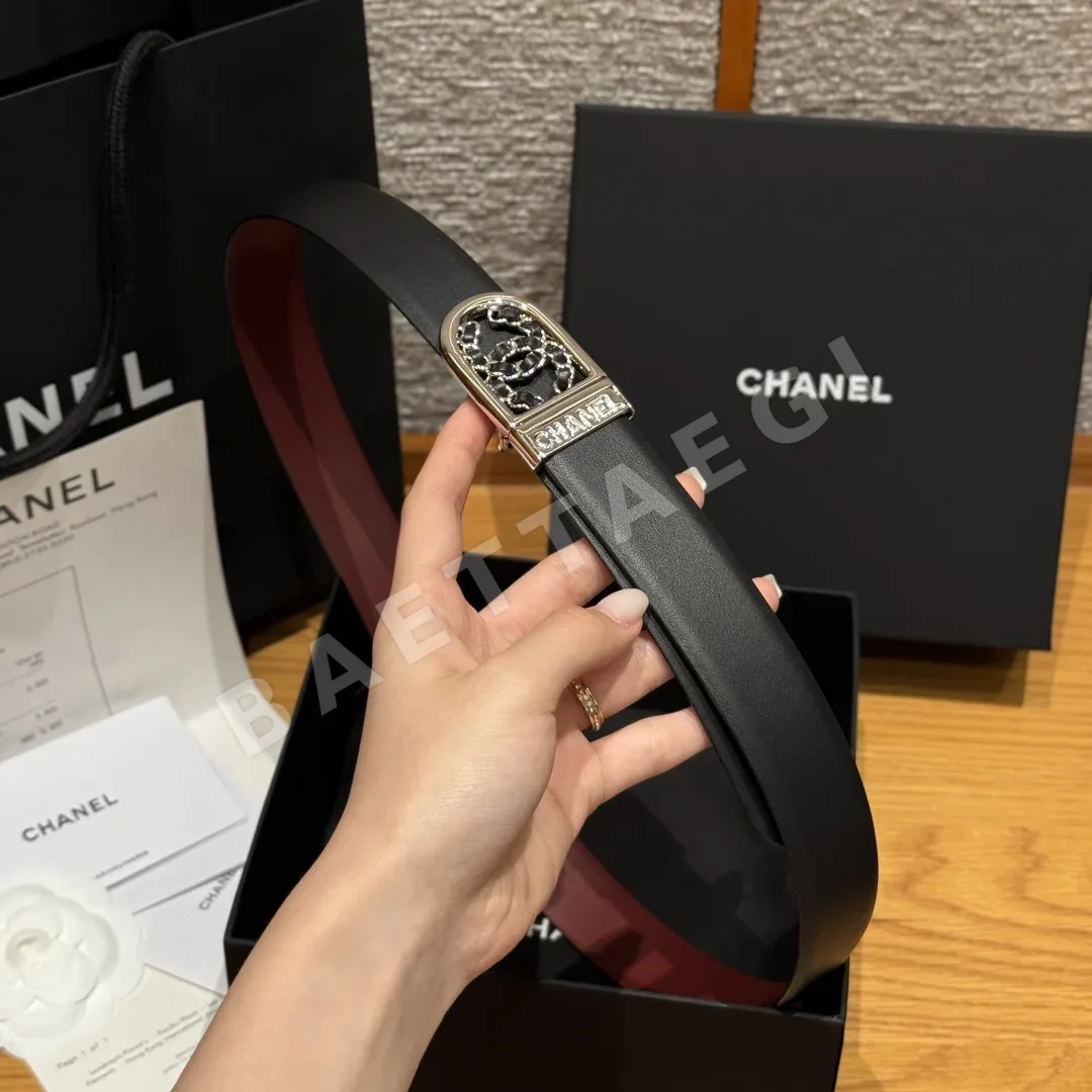샤넬 양면 가죽 체인 더블 C 벨트 상세 이미지 5