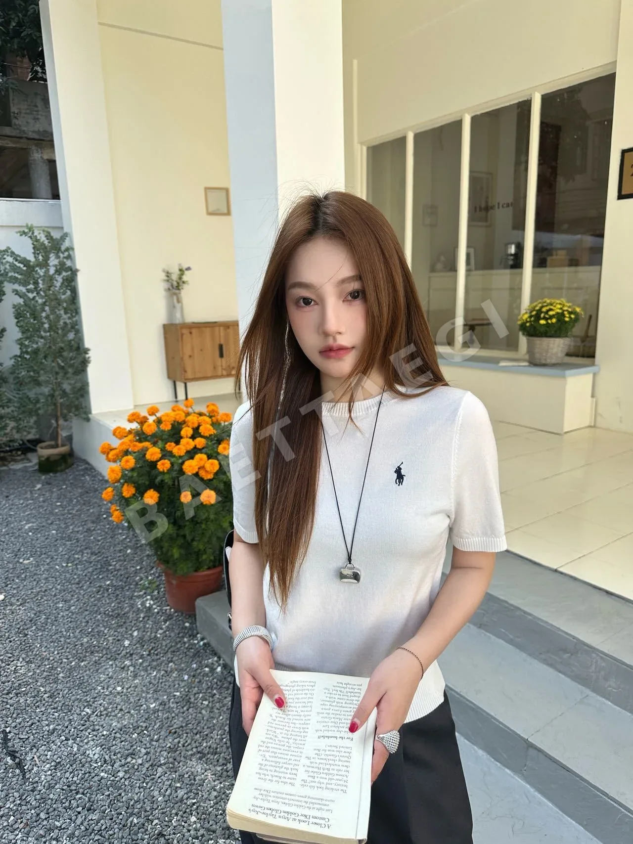 폴로 여성 니트 반팔 티셔츠 상세 이미지 18