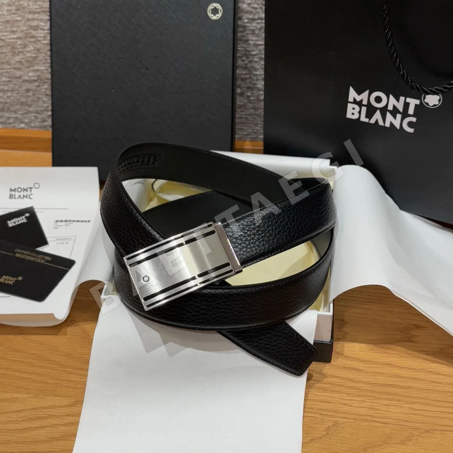 몽블랑 가죽 자동 버클 벨트 180408