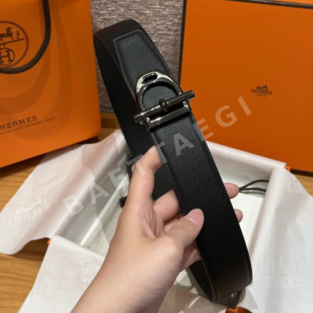 에르메스 베토네 당크르 아웃라인 양면 가죽 벨트 상세 이미지 4