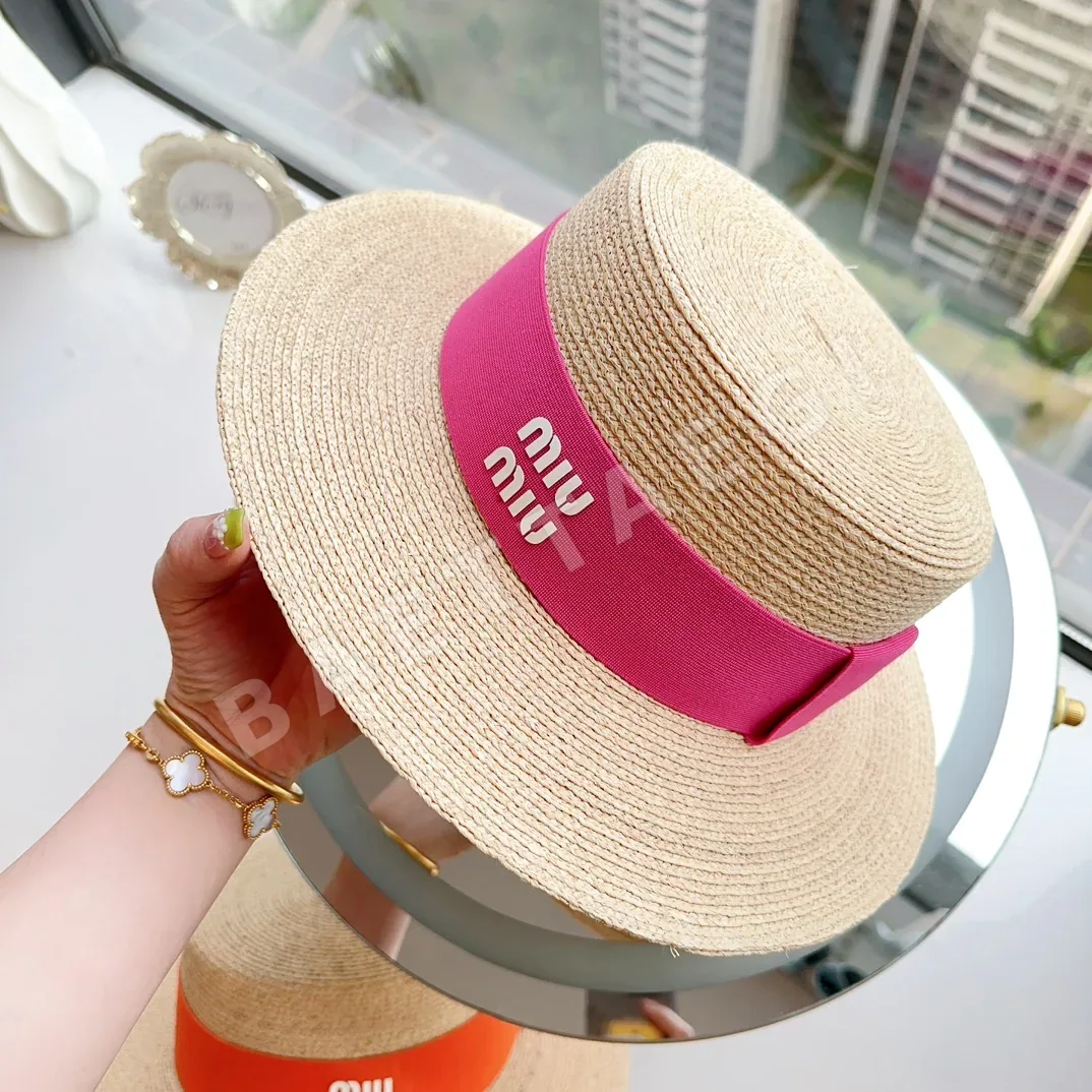 미우미우 라피아 플랫햇 모자 상세 이미지 4
