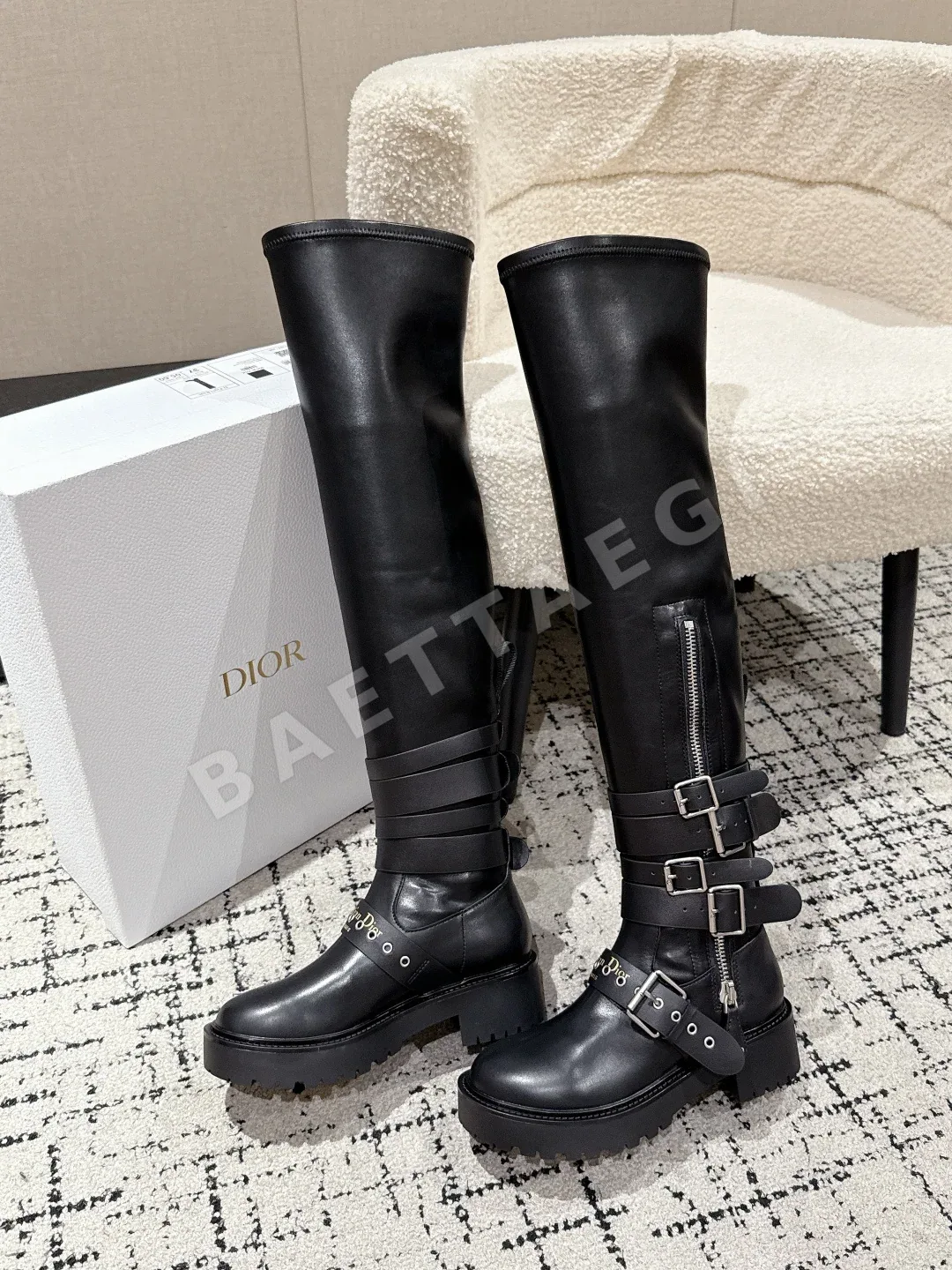 디올 D-파이트 하이 브로그 부츠 8595 상세 이미지 4
