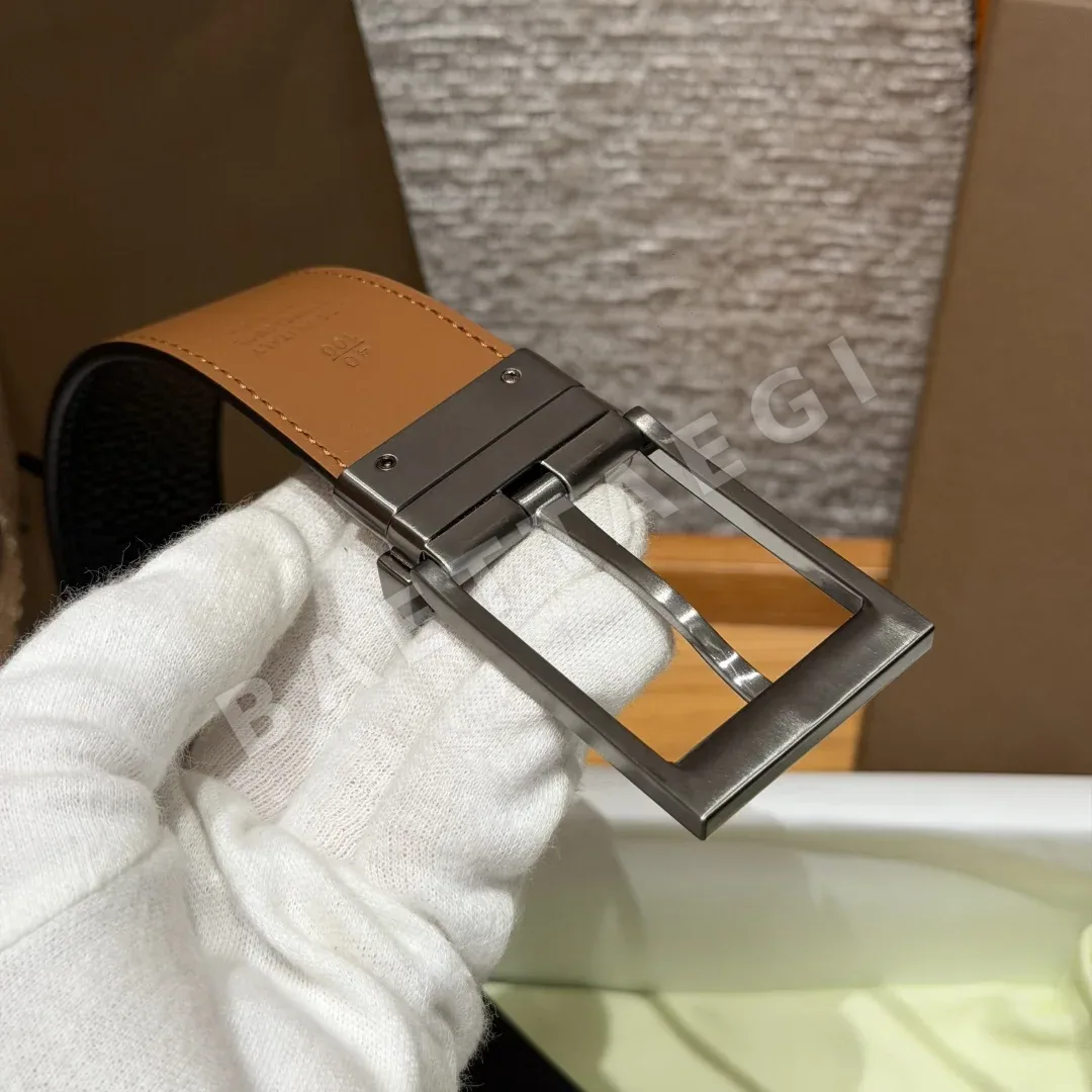 버버리 로고 각인 송아지가죽 벨트 35MM 상세 이미지 6