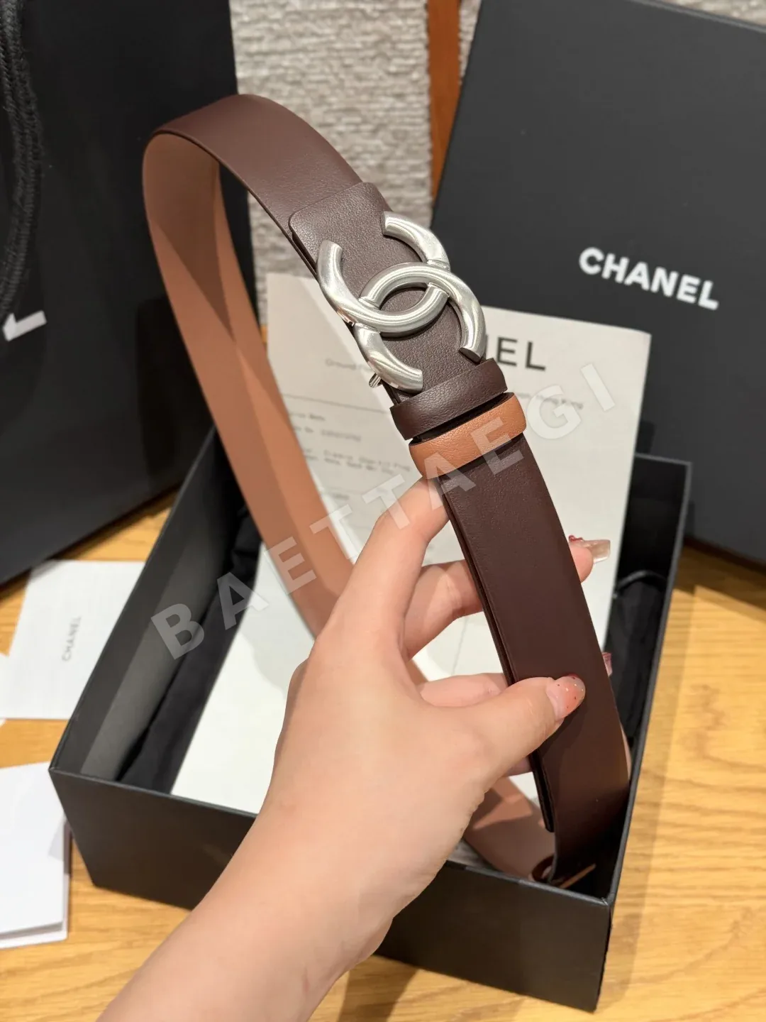 샤넬 양면 소가죽 벨트 상세 이미지 3