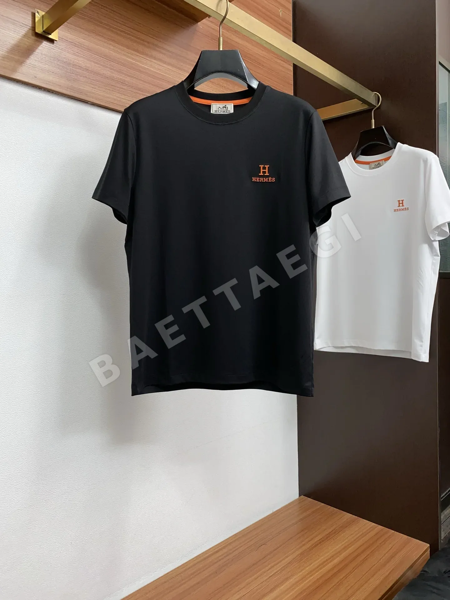 에르메스 크루넥 코튼 반팔 티셔츠 156518