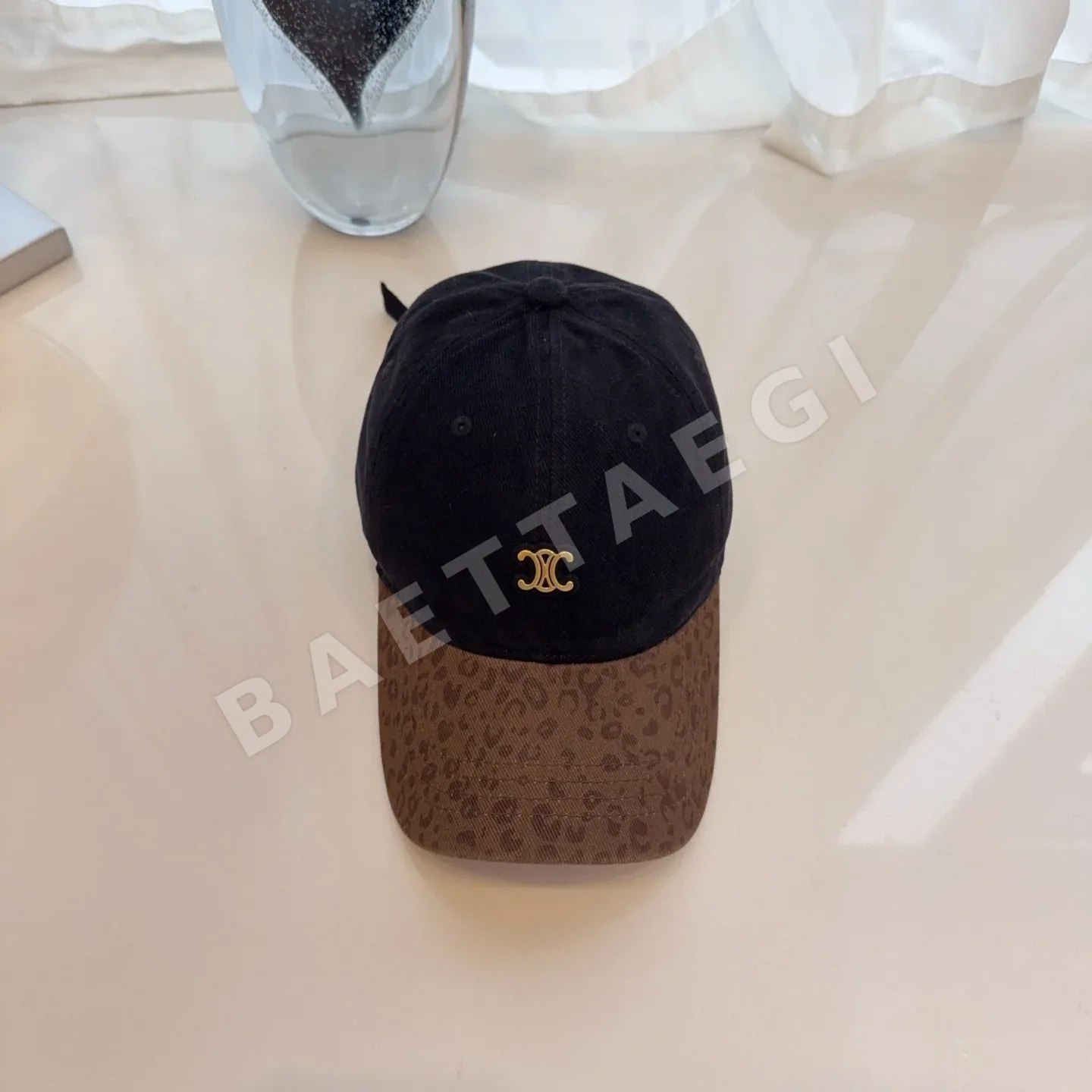 셀린느 호피 컬러 블록 기모 코튼 캡 83978