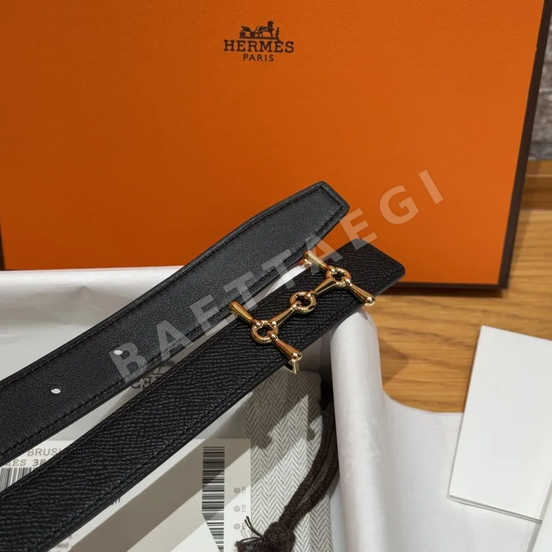 에르메스 JD380-H 리버시블 가죽 벨트 상세 이미지 6