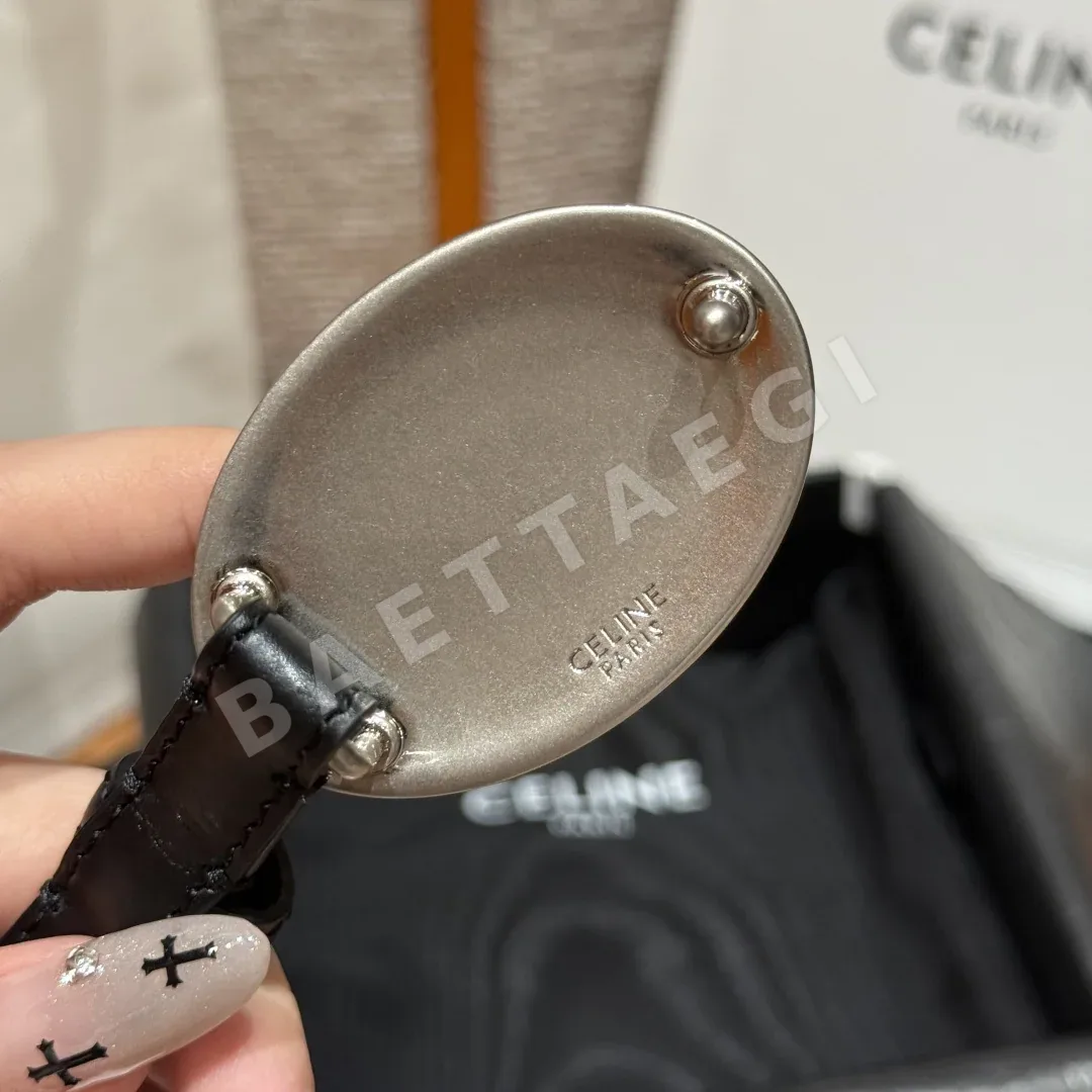 셀린느 트리옹 가죽 THIN PLATE 13mm 벨트 상세 이미지 5
