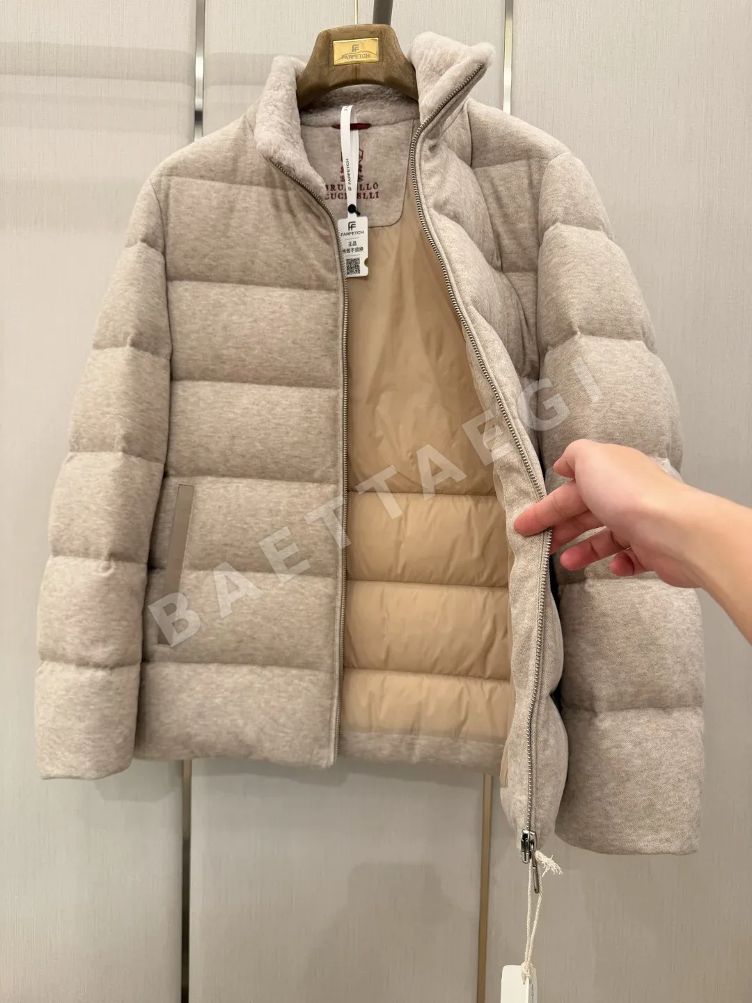 브루넬로쿠치넬리 울 스탠드 카라 남성 패딩 상세 이미지 8