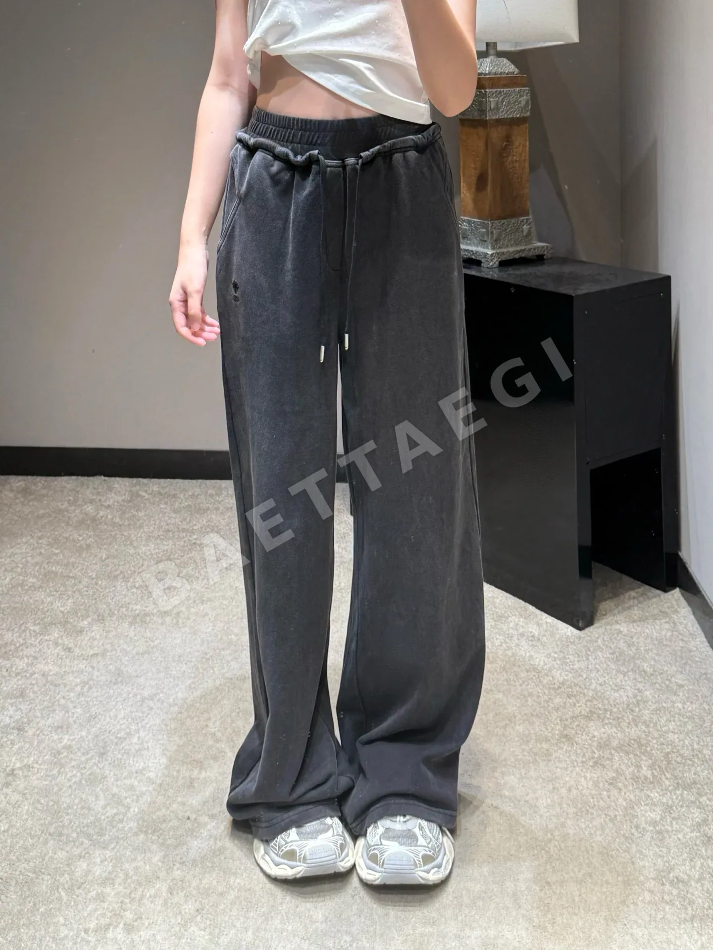 디올 블루 와이드 레그 여성 바지 54376