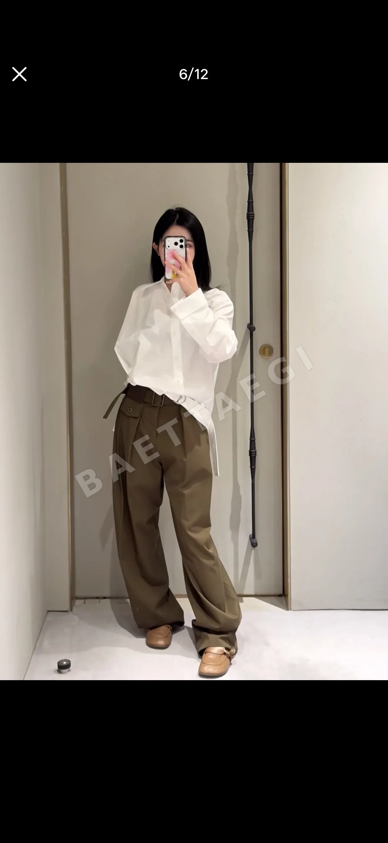 로에베 아미 그린 슬림 여성 바지 상세 이미지 9