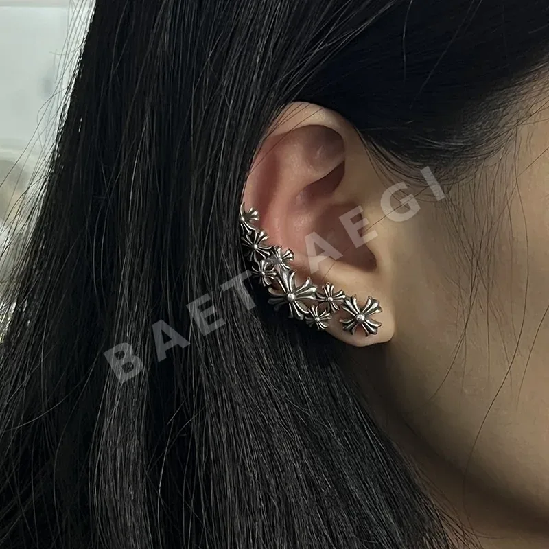 크롬하츠 멀티 크로스 플라워 925 실버 귀걸이 CE017 상세 이미지 5