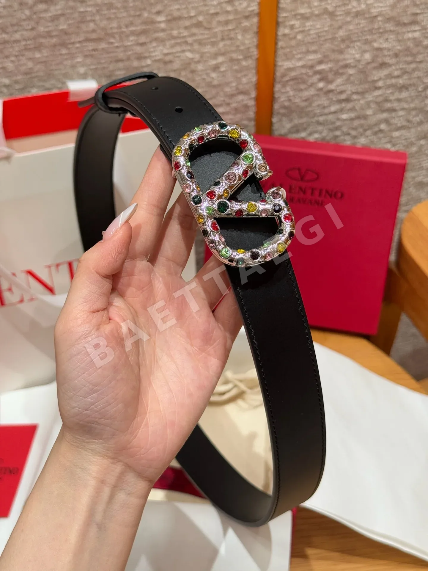 발렌티노 소가죽 벨트 3 cm 상세 이미지 3