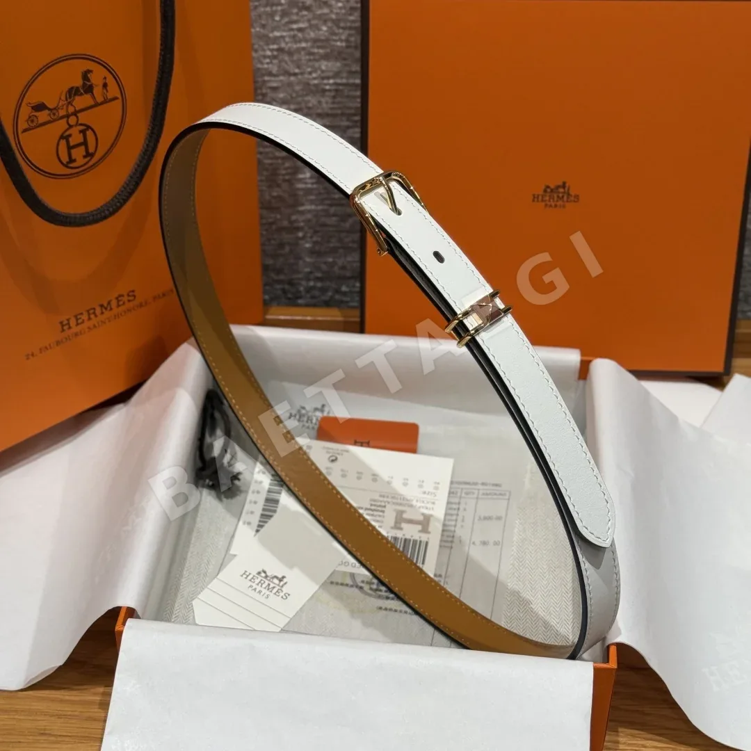 에르메스 미니 클로 골드 버클 카프스킨 벨트 상세 이미지 3