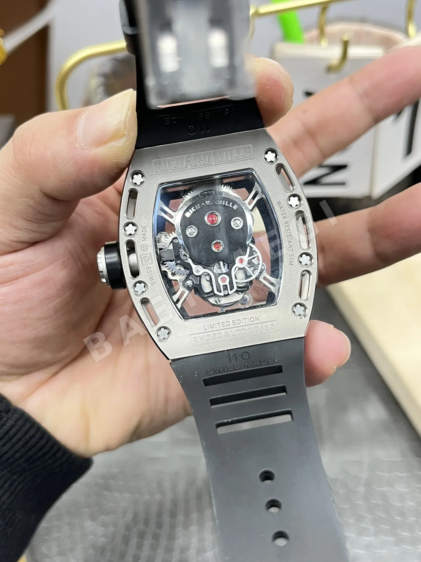 리차드밀 RM052 스컬 투르비용 오토매틱 남성 시계 레플리카 44880 Richard Mille 상세 이미지 7