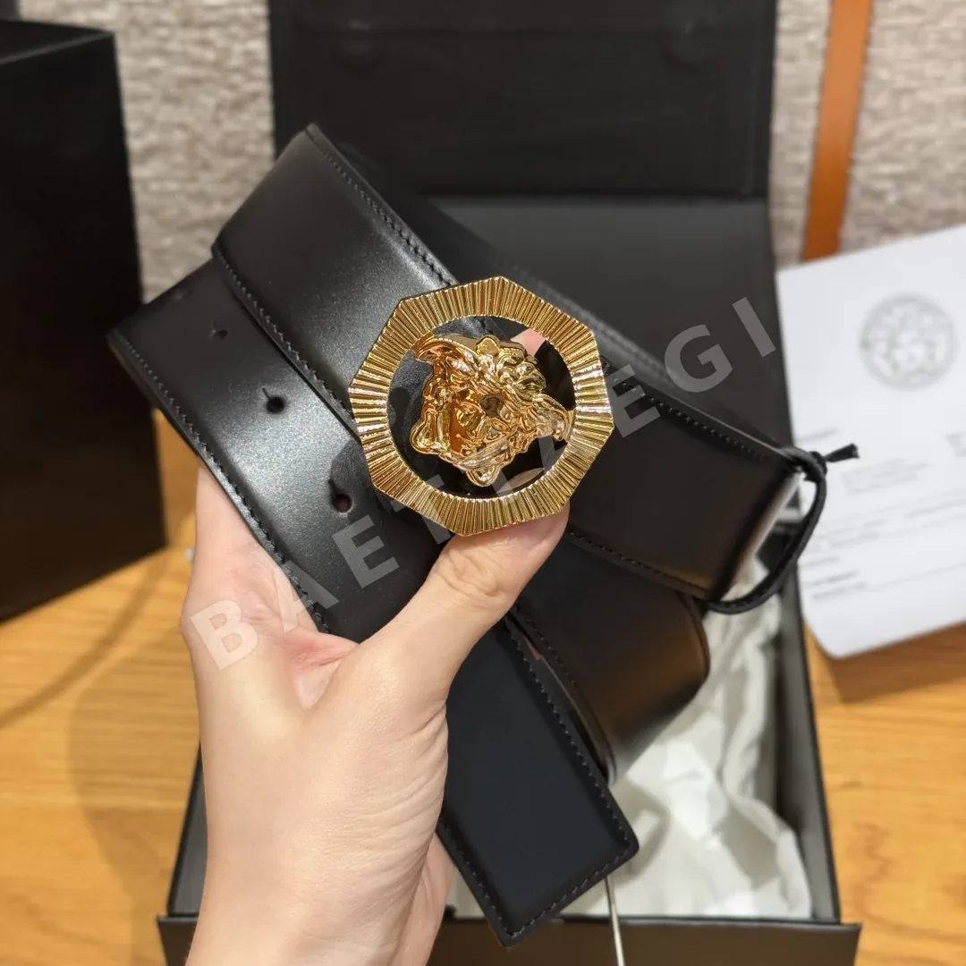 베르사체 메두사 버클 가죽 벨트 상세 이미지 2