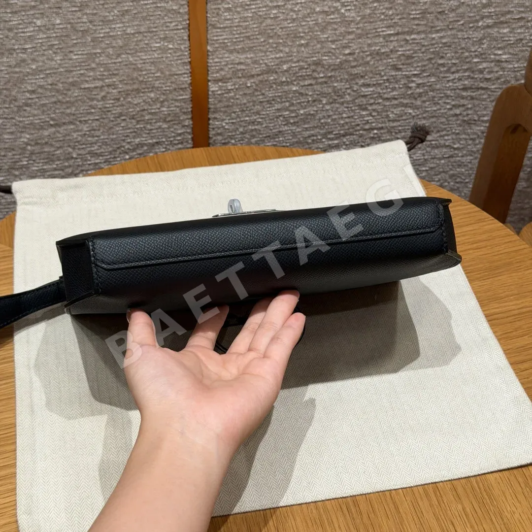 에르메스 켈리 데페슈 남성 클러치백 25 cm 블랙 상세 이미지 5