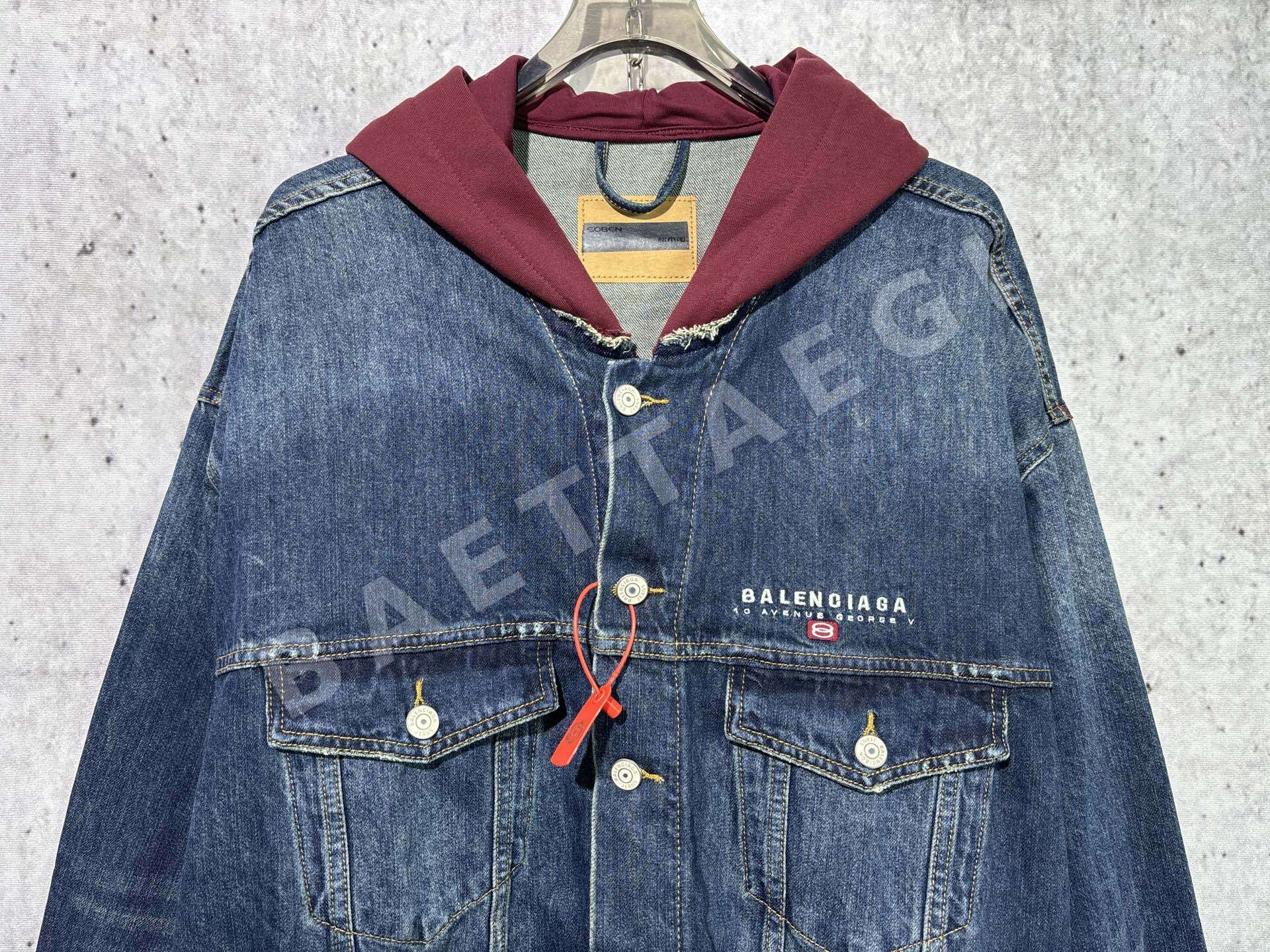 발렌시아가 데님 패치워크 후드 자켓 49700-F 상세 이미지 2