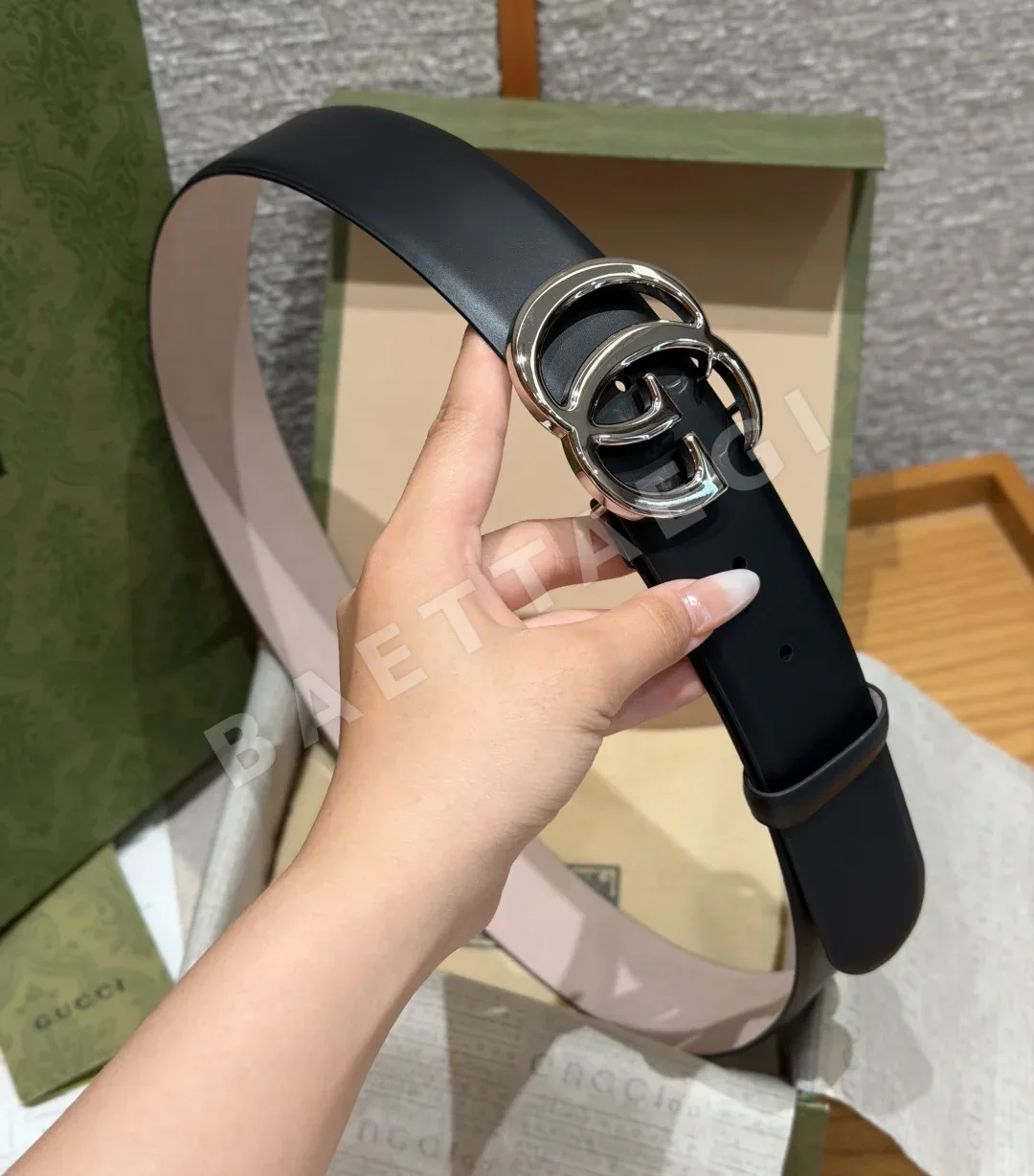 구찌 인터로킹 G 가죽 벨트 40mm 상세 이미지 4