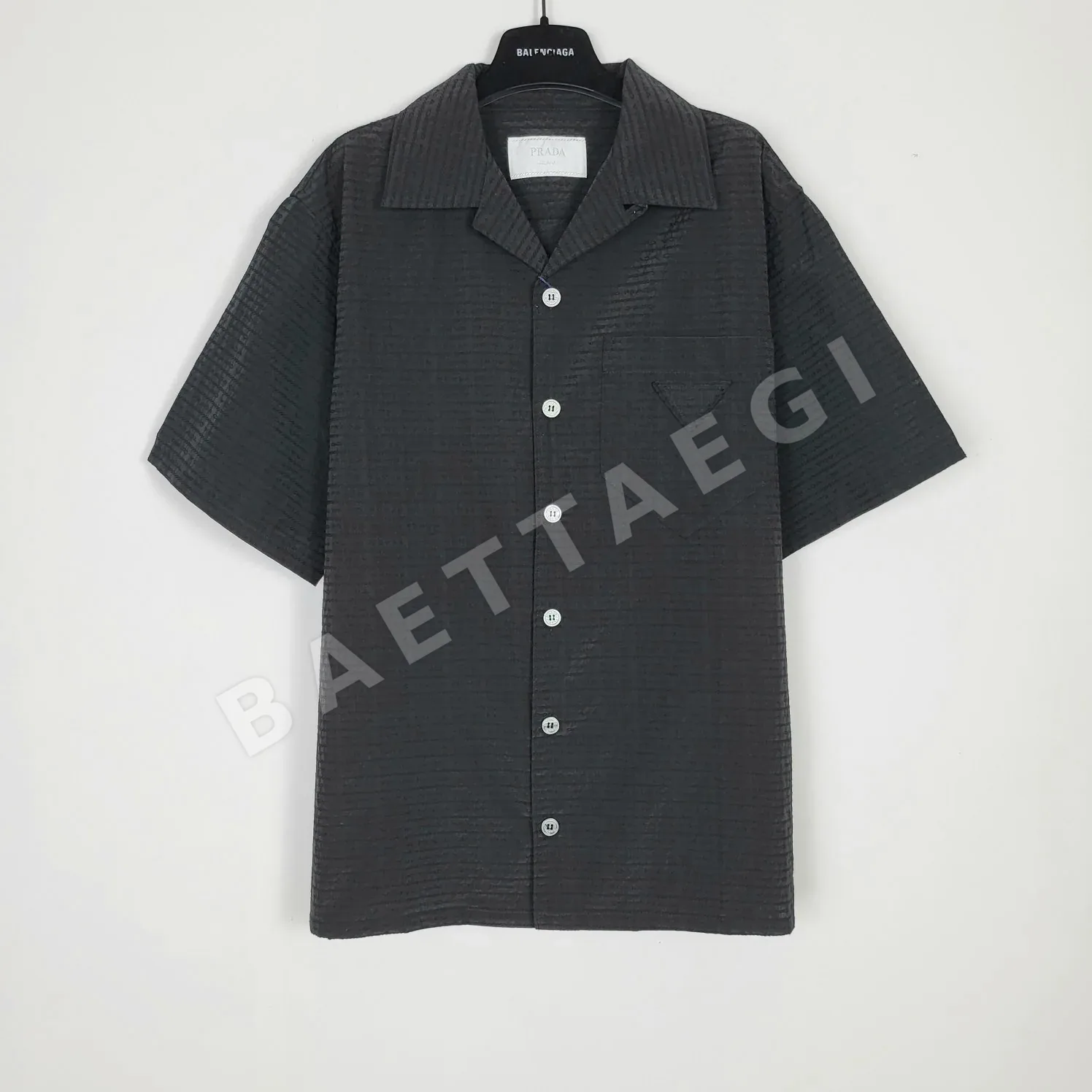 프라다 남성 코튼 반팔 셔츠