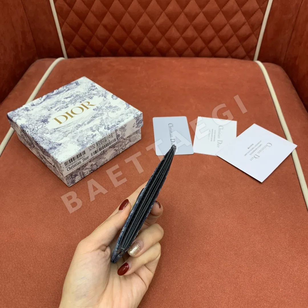 디올 30 몽테뉴 블루 데님 카드 홀더 지갑 상세 이미지 6