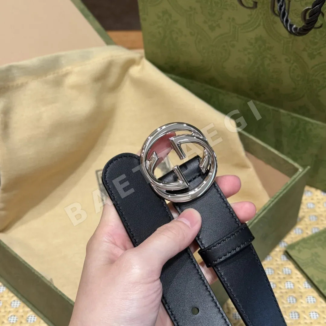 구찌 마몬트 실버 더블 G 가죽 벨트 3.0 CM 상세 이미지 7