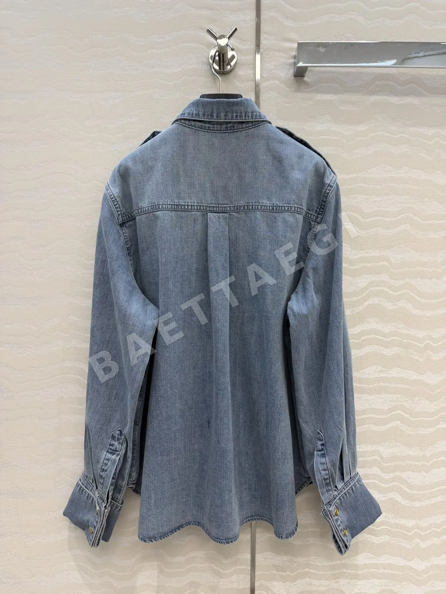 셀린느 데님 자수 카라 여성 셔츠 상세 이미지 8
