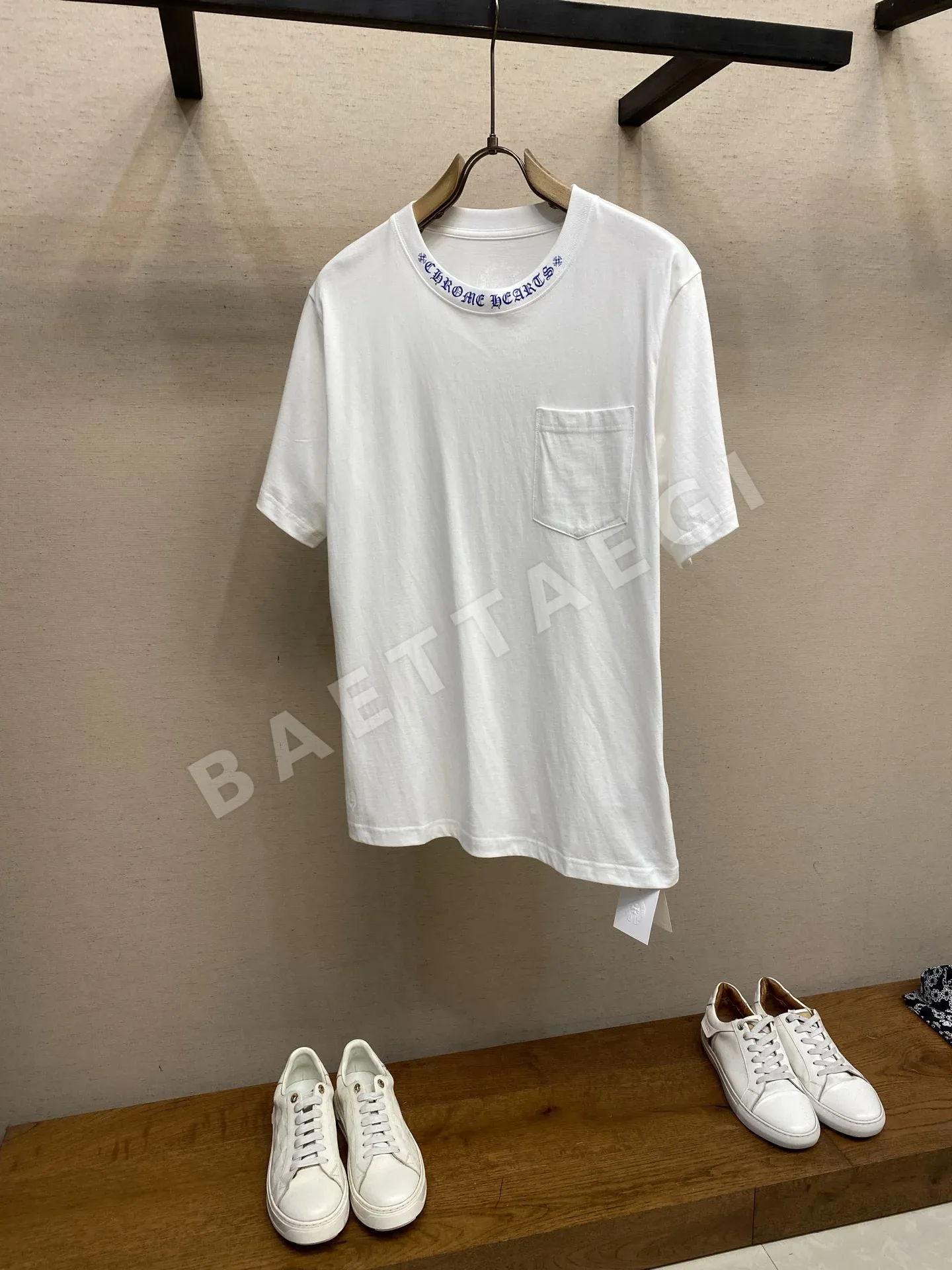 크롬하츠 패턴 프린트 반팔 셔츠