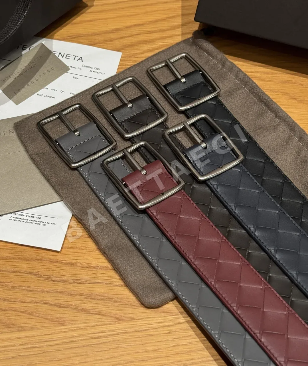 보테가베네타 스몰 인트레치아토 가죽 벨트 상세 이미지 3
