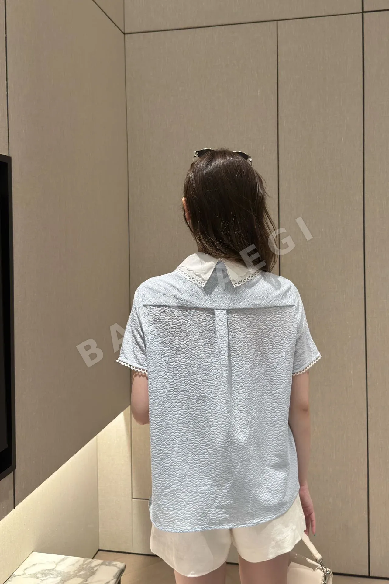 미우미우 레이스 카라 반팔 셔츠 상세 이미지 9