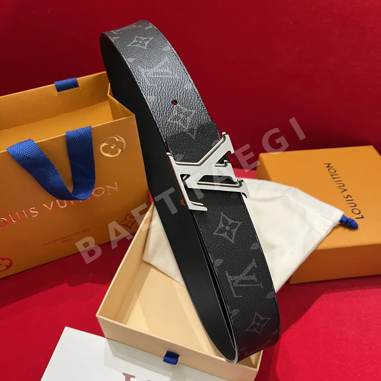 루이비통 LV 옵틱 버클 캔버스 벨트 57527