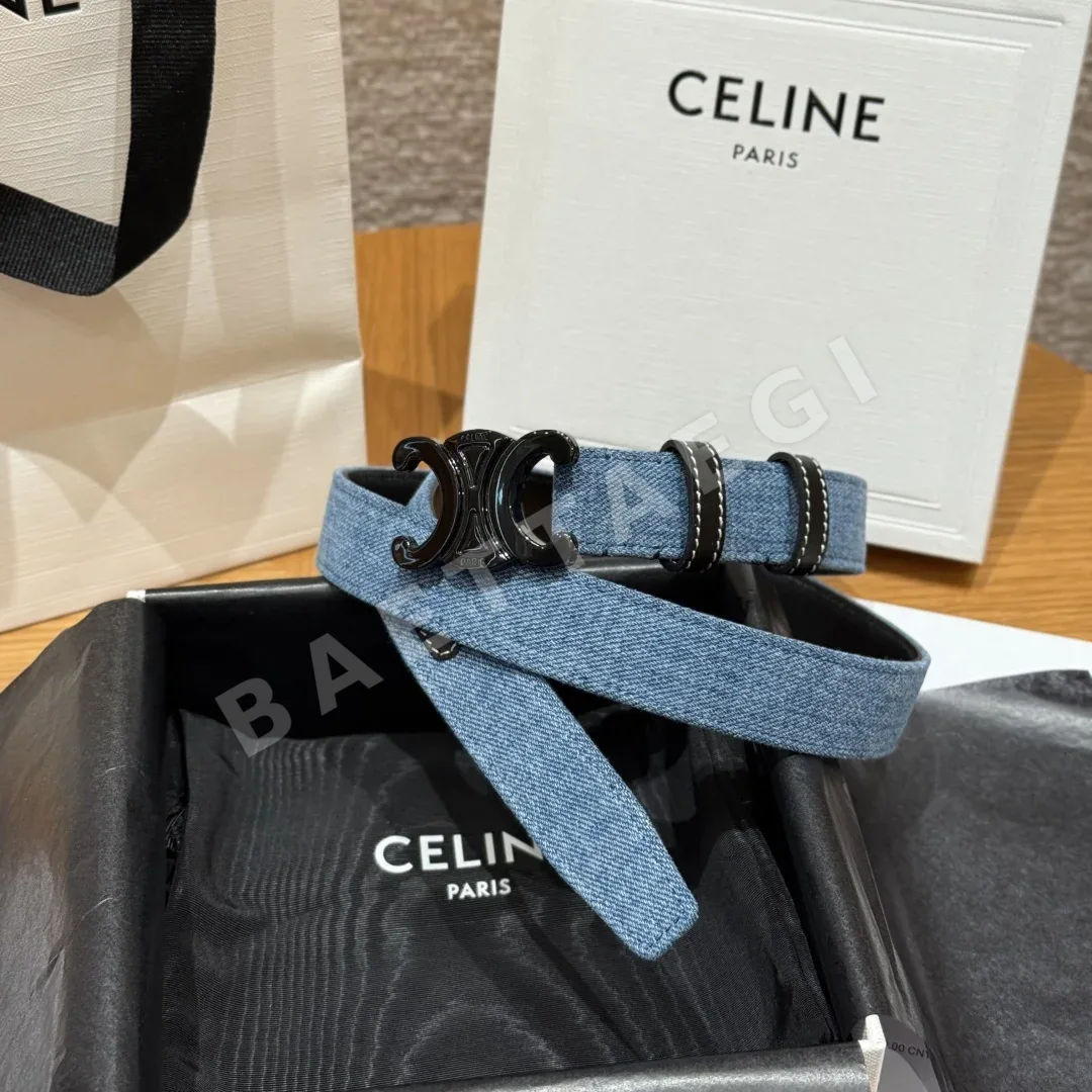 셀린느 개선문 데님 소가죽 벨트 상세 이미지 2