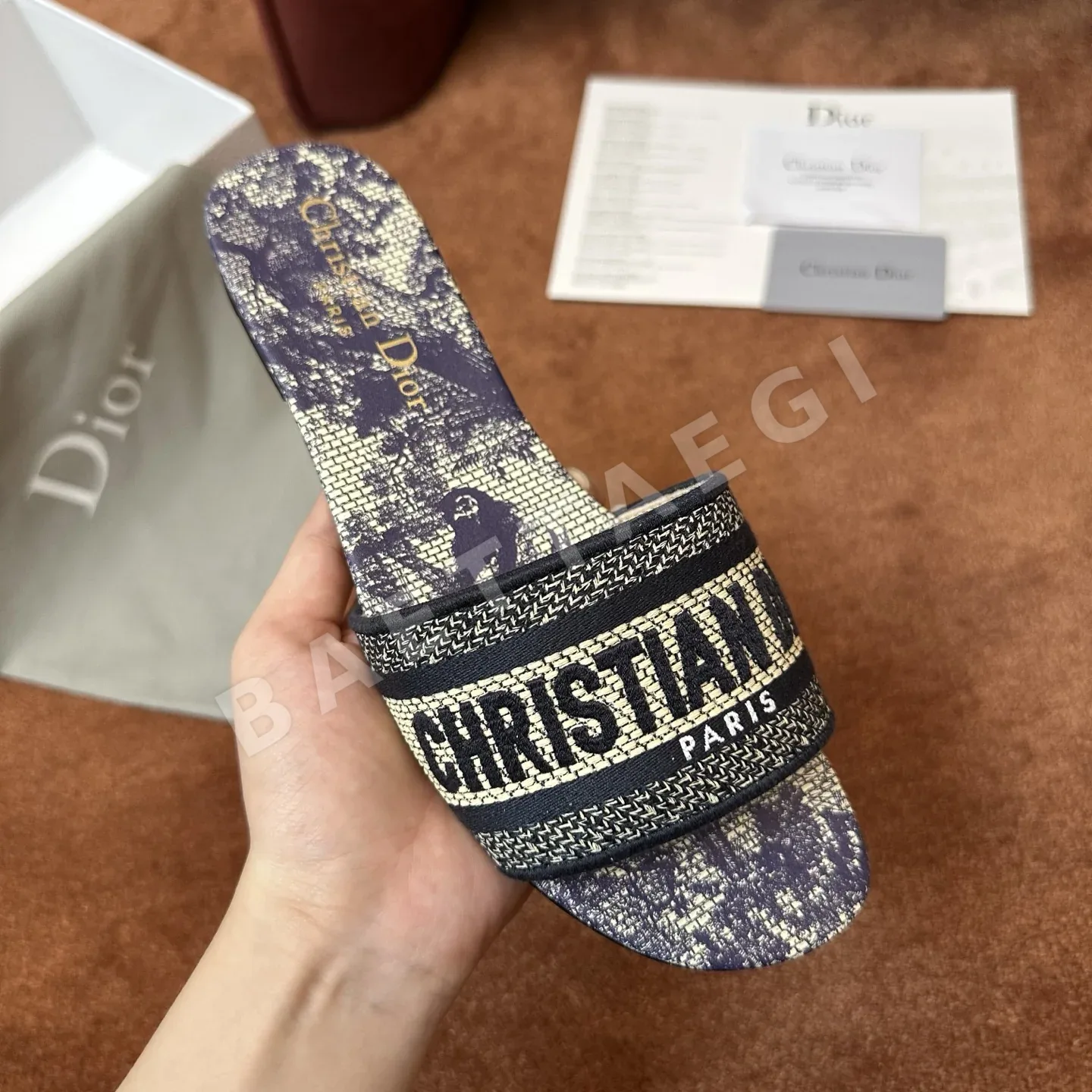 디올 로고 자수 캔버스 플랫 8644 상세 이미지 6