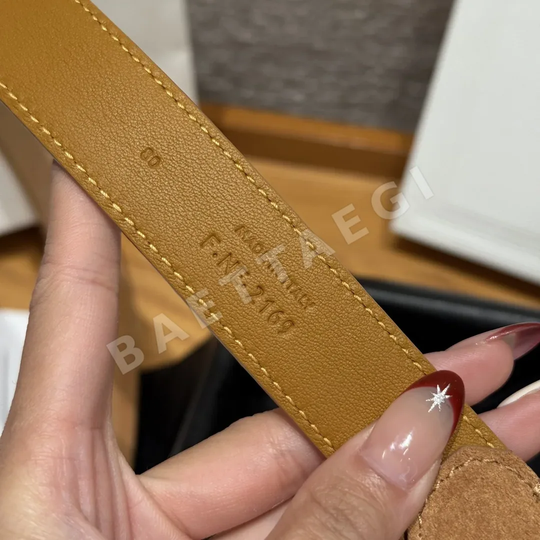 셀린느 웨스턴 골드 버클 스웨이드 소가죽 벨트 상세 이미지 6