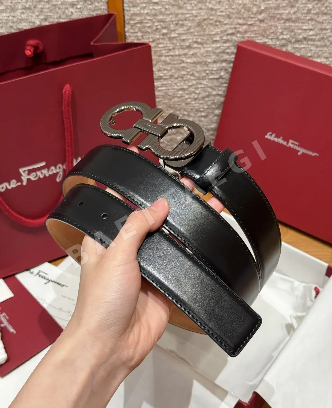 페레가모 간치니 버클 양면 조절 벨트 상세 이미지 2