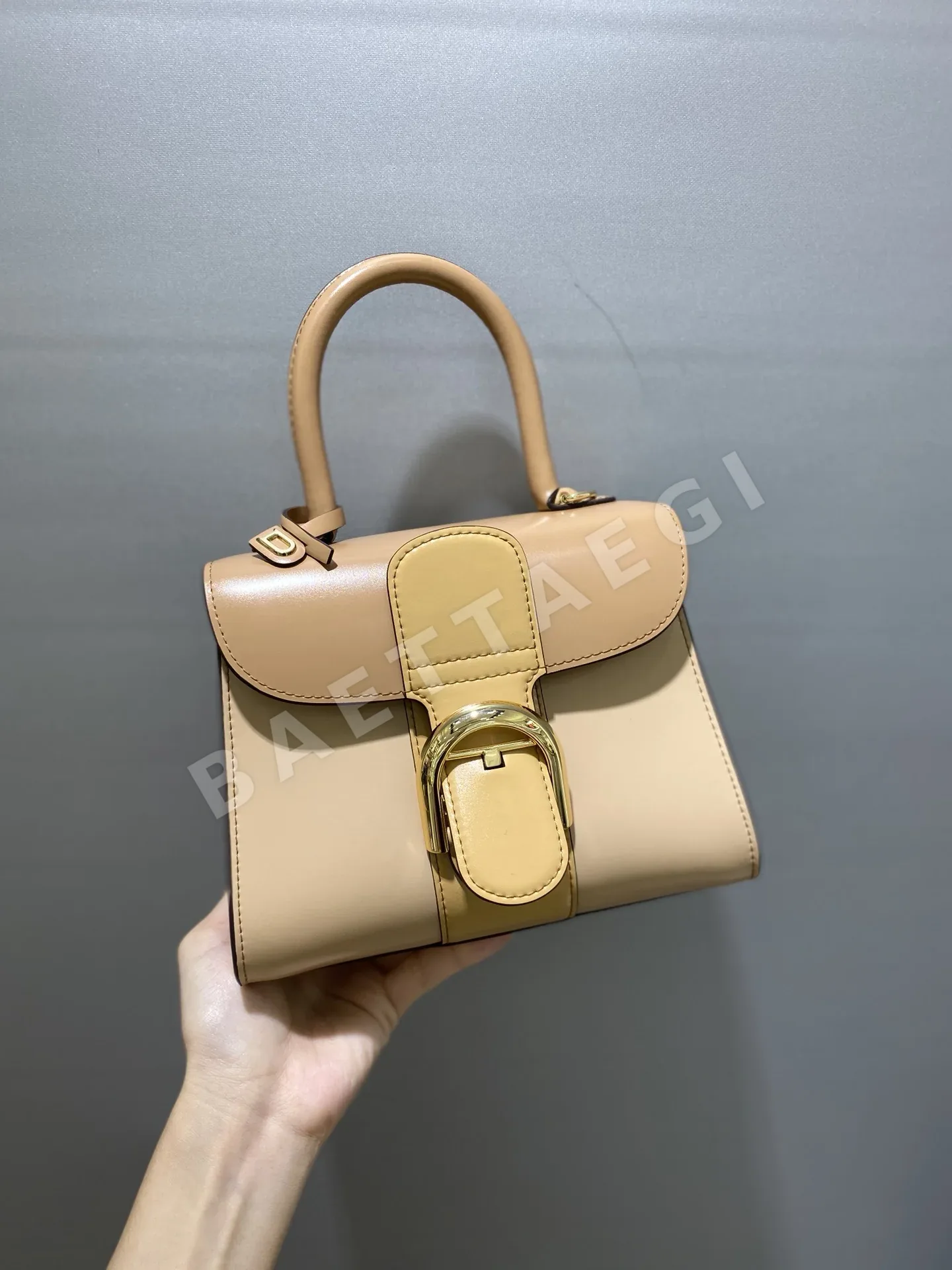 델보 더블 링 브릴리언트 박스 가죽 숄더백 상세 이미지 4