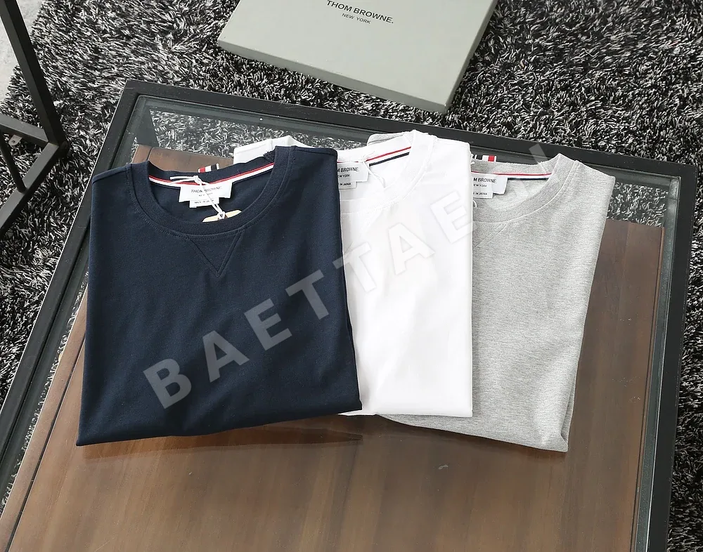 톰브라운 3색 웰트 리본 코튼 반팔 티셔츠 상세 이미지 9