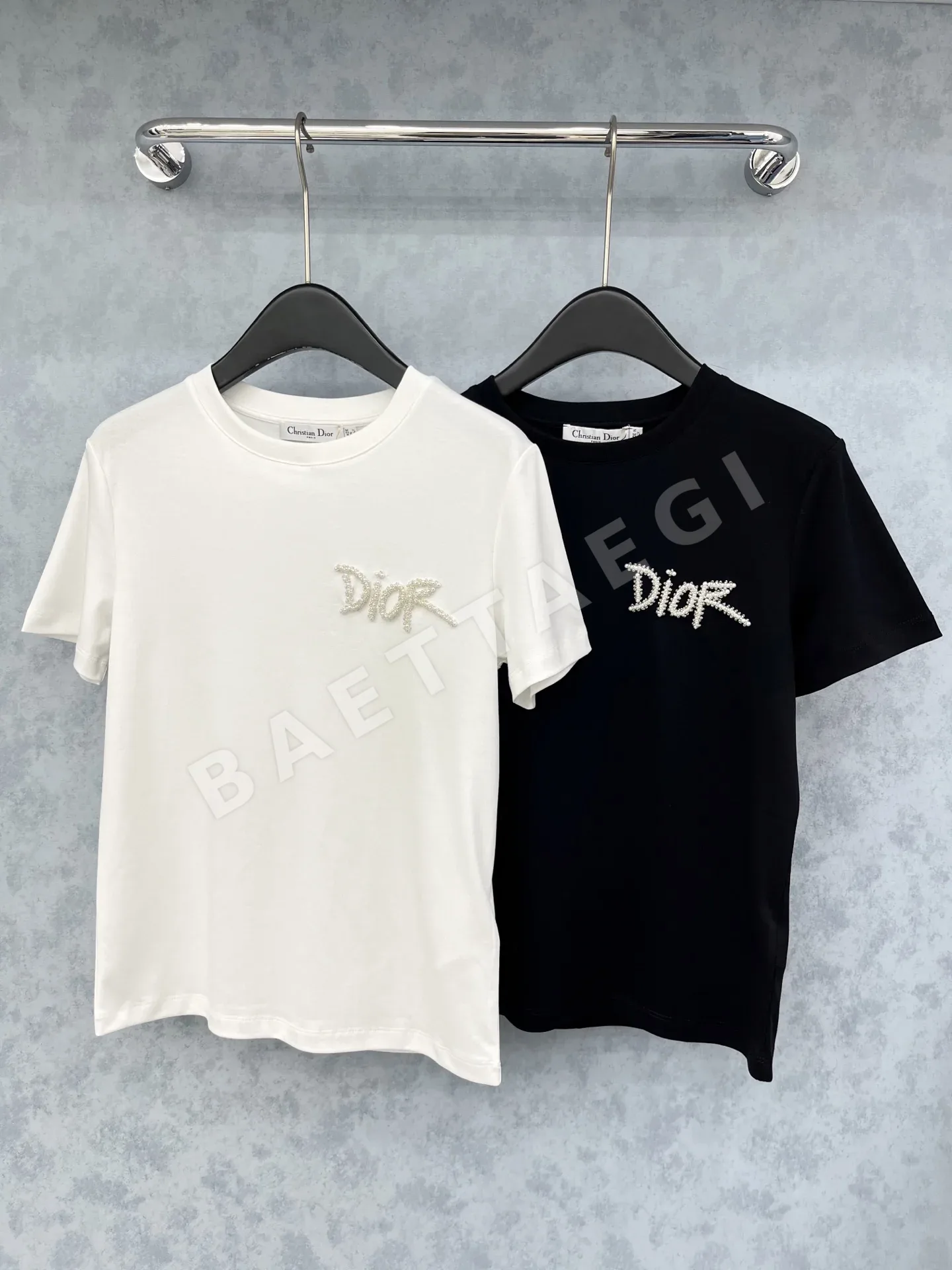 디올 라인스톤 장식 여성 반팔 티셔츠 51488