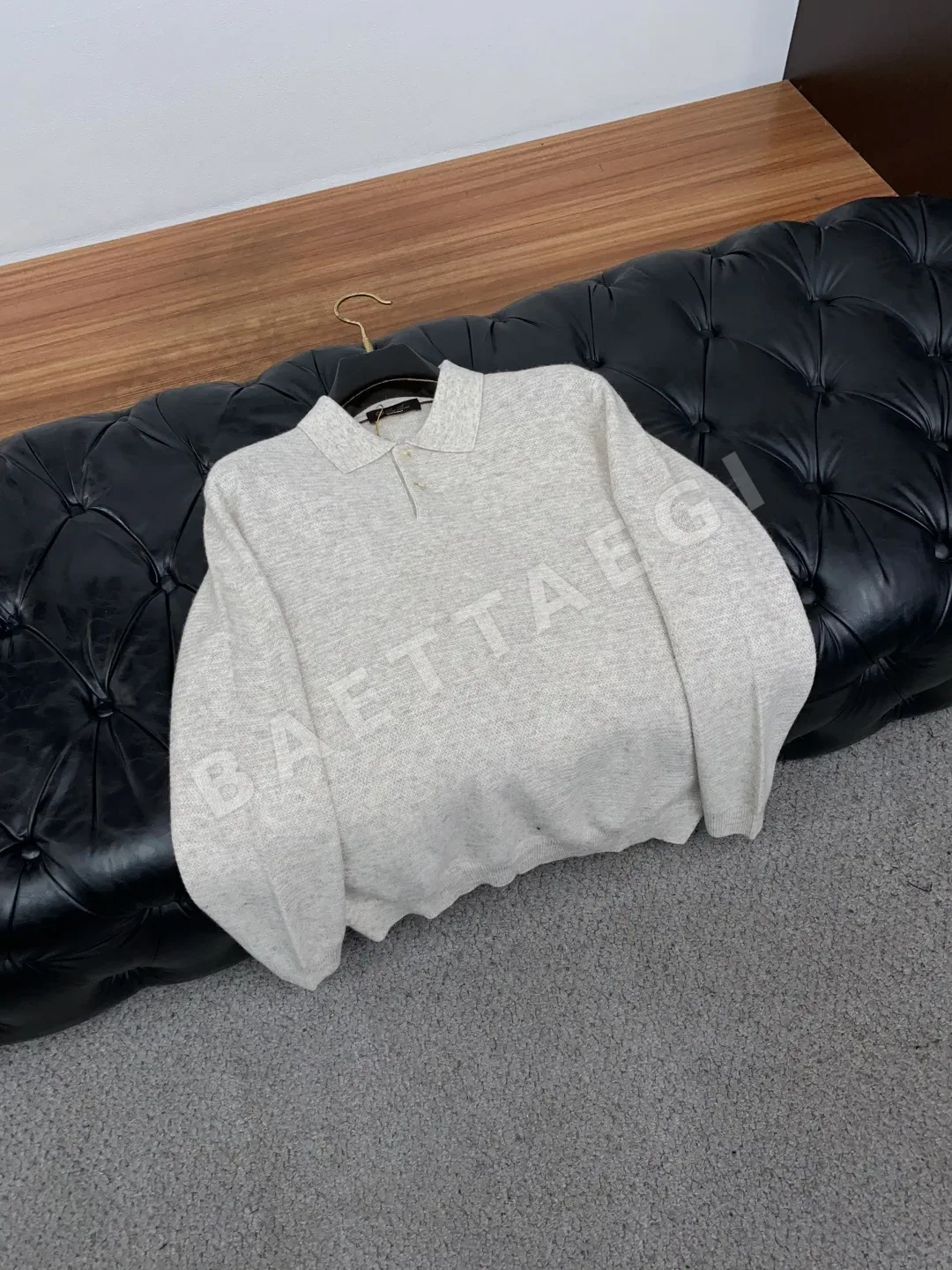 로로피아나 남성 울 혼방 카라 스웨터 긴팔 상세 이미지 7