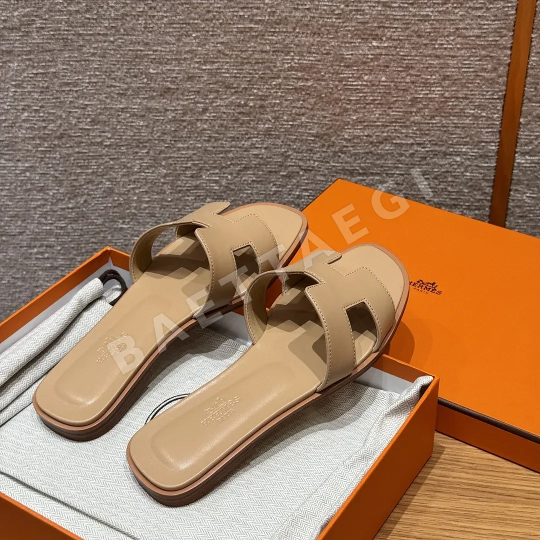 에르메스 오란 베이지 램스킨 슬리퍼 상세 이미지 2