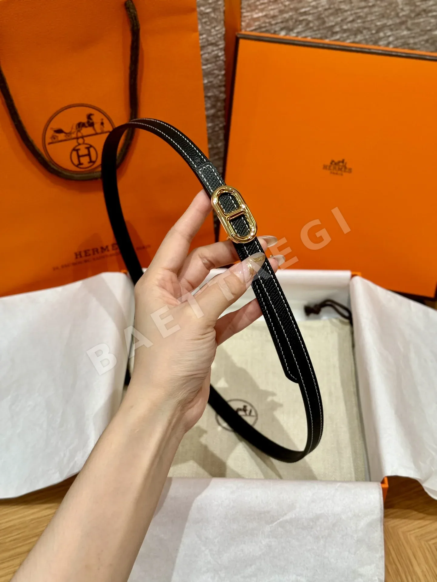 에르메스 셰느당크르 링크 금속 버클 벨트 상세 이미지 4