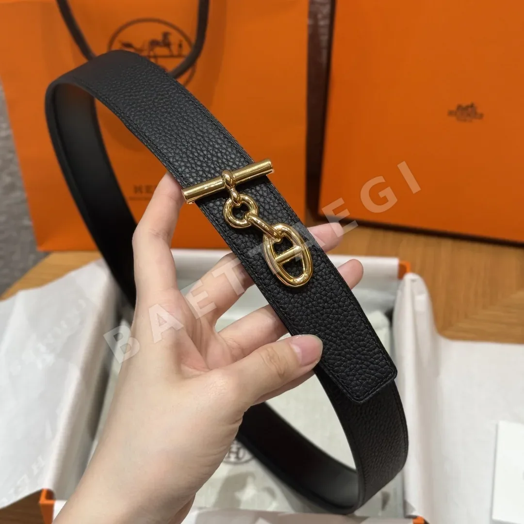 에르메스 셰느당클 링크 양면 가죽 벨트 상세 이미지 4