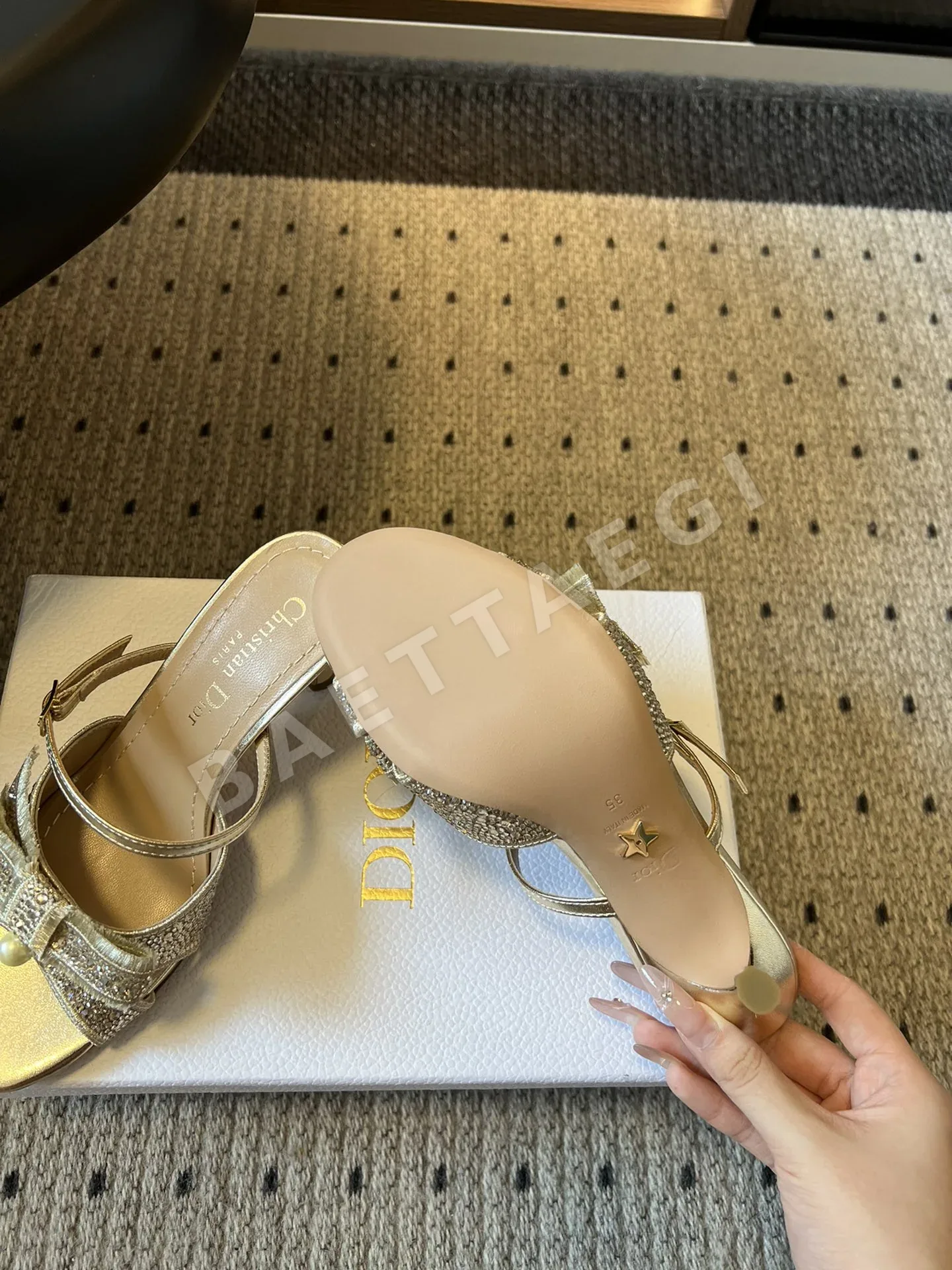 디올 라운드 토 하이힐 슬라이더 8588 상세 이미지 5