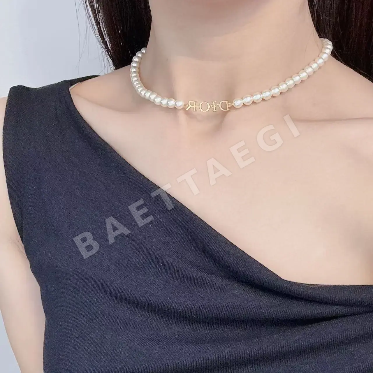 디올 레트로 모던 배색 목걸이 60380