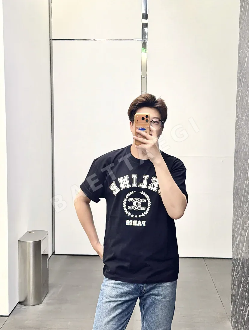 셀린느 레터 프린트 남성 반팔 티셔츠 상세 이미지 16